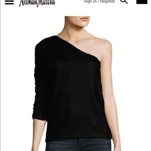 Joie NWT half sleeve velvet black top